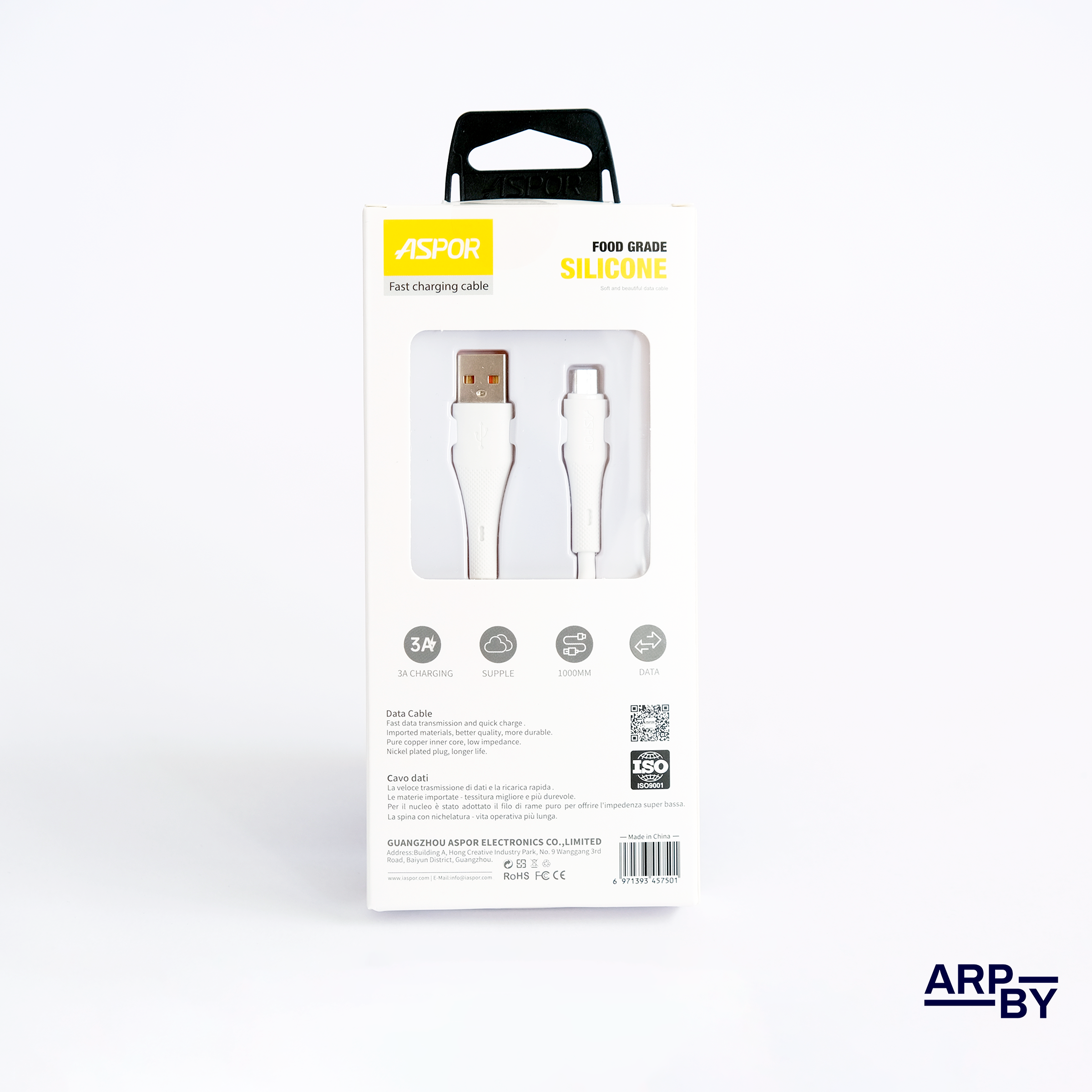 Cabo carreg. rapido 3A AC28 USB-A p Micro Usb  Branco Cabo carreg. rapido 3A AC28 USB-A p Micro Usb  Branco